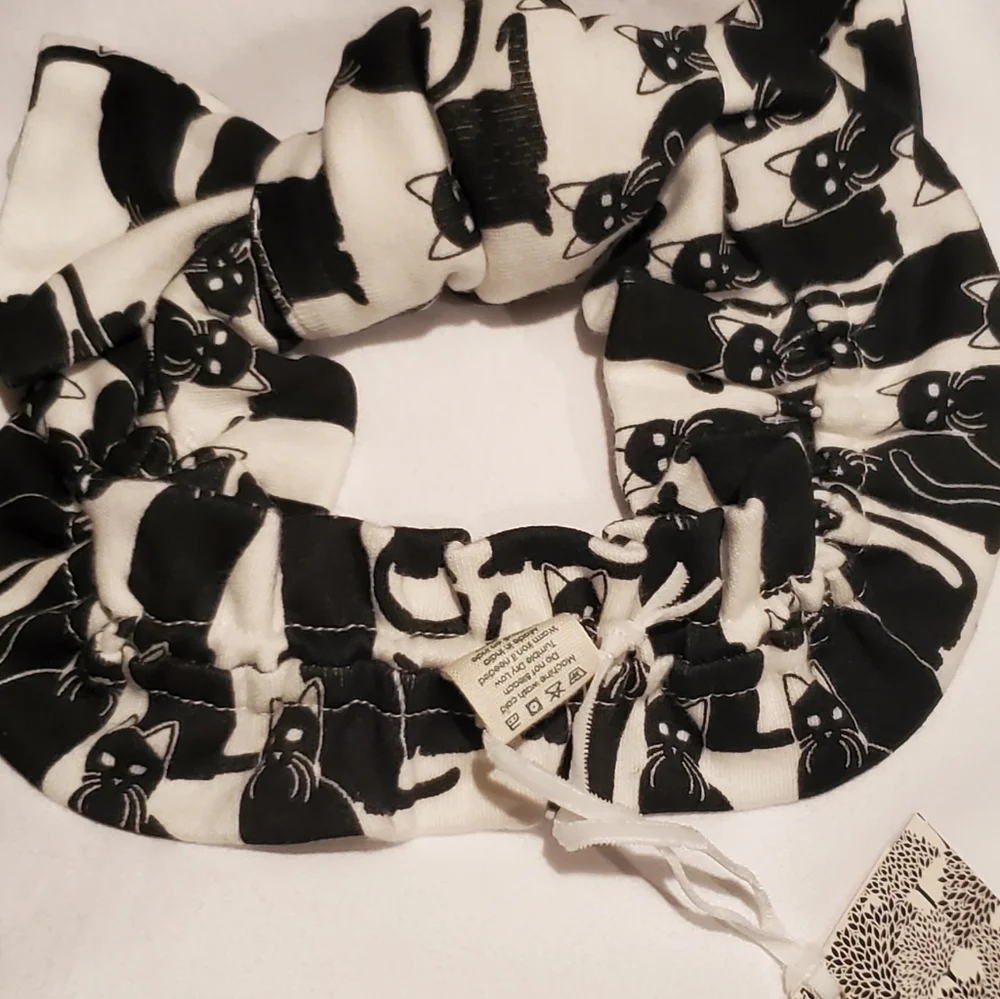NWT Kate Quinn Bamboo Black Cat Large Bow Elastic Headband